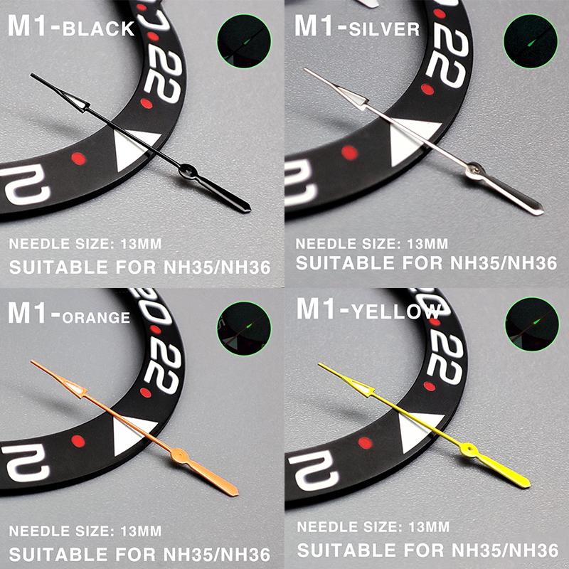 High quality watch pointer green glow suitable for NH35 NH36 movement watch pointer Parts Replacement personalized second hand