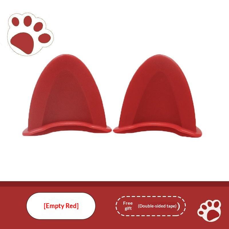 Soft ABS Bear Ear Helmet Decorations 1 Pair Adorable Appearance Easy to Install for Outdoor Riding Sports Helmets