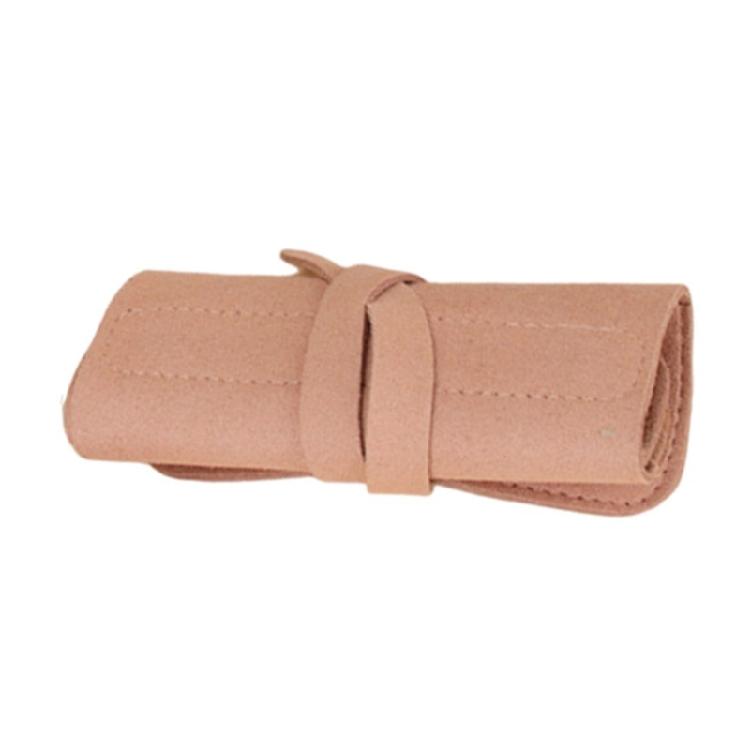 Foldable Microfiber Jewelry Roll Organizer Bags Portable Travel Jewelry Pouch розовый