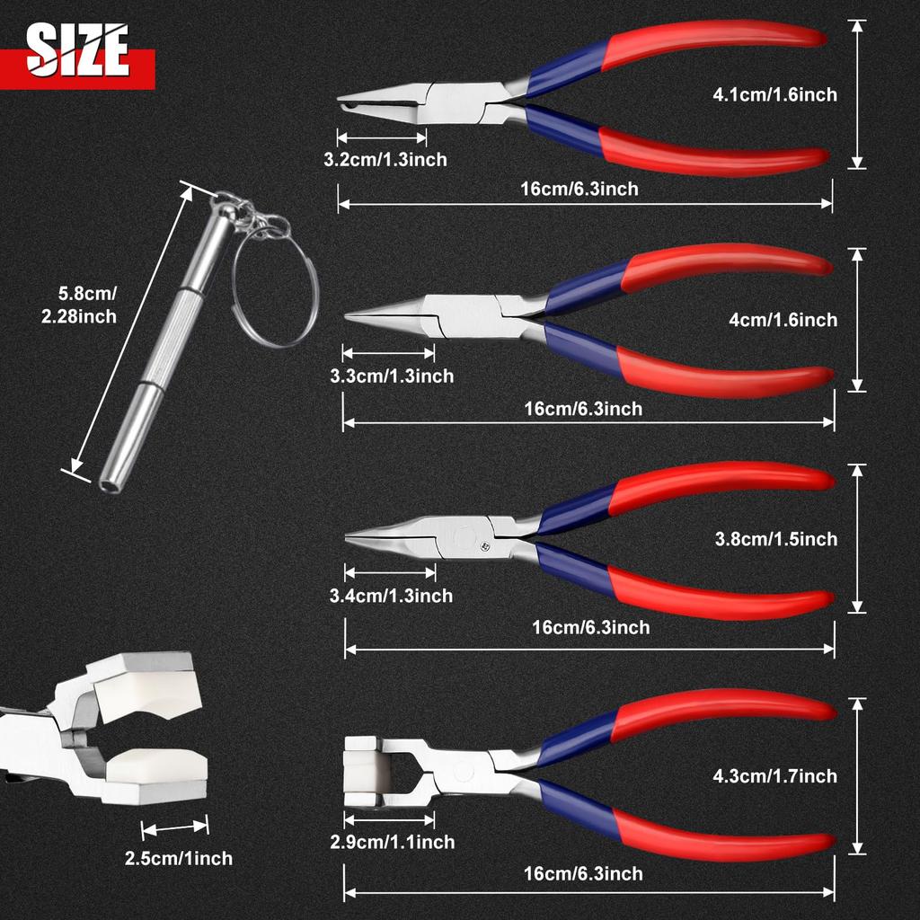 GOLD DEER Eyeglass Pliers Includes Adjustment and with Storage Stainless Steel 8-Piece Set, Pliers, Pliers, Screwdriver, Pouch, Built-in Spring,