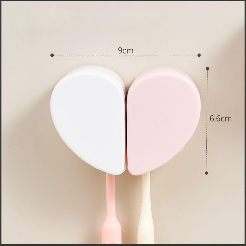2Pcs Dustproof Toothbrush Holder Heart Shape Toothbrush Stand New Toothbrush Storage Rack Couples