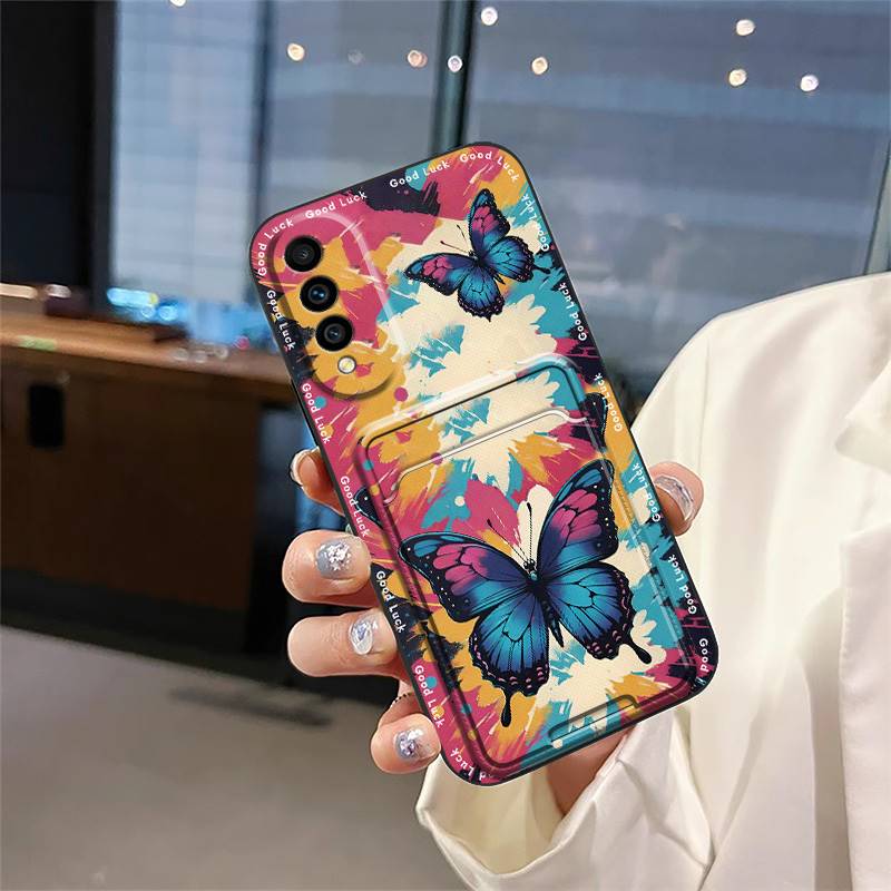 Card Slot Silicone Phone Case For Wiko T50 Cover Full Wrap Cartoon TPU Anti-knock Shockproof Dirt-resistant Soft Case