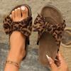 Women Slippers 2026 New Summer Slippers Platform Retro Sandals Fashion Bow Leopard Beach Shoes Women Plus Size Slides Women
