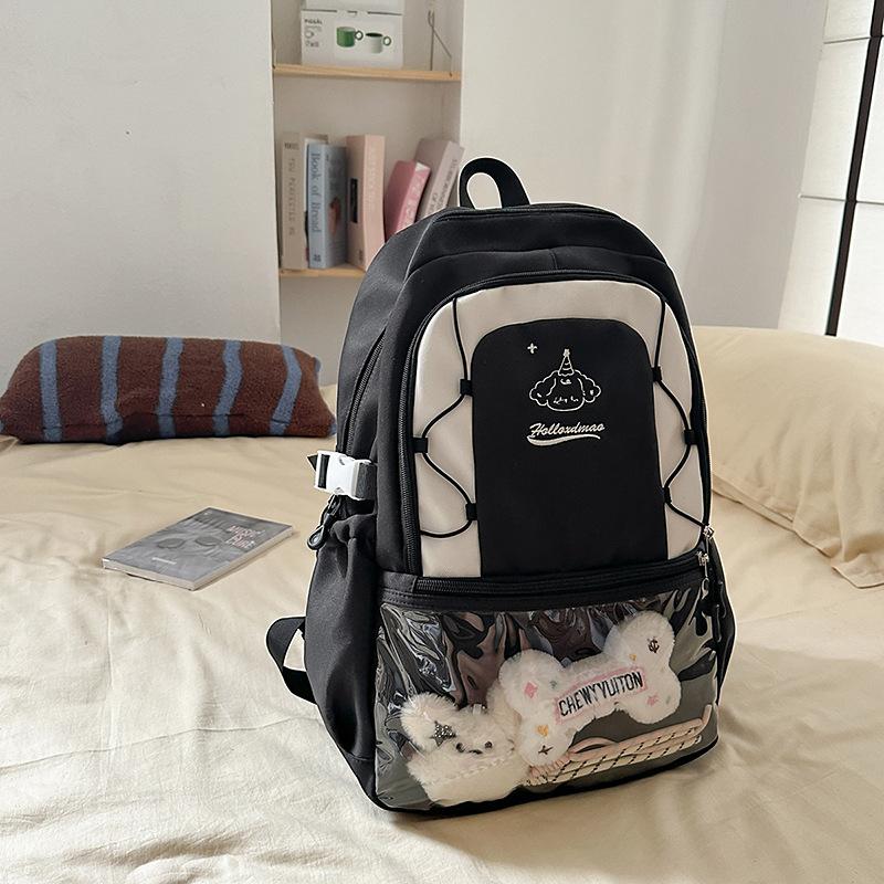 

Korean version ins style schoolbag female junior high school students school students simple leisure large capacity backpack student class schoolbag single bag