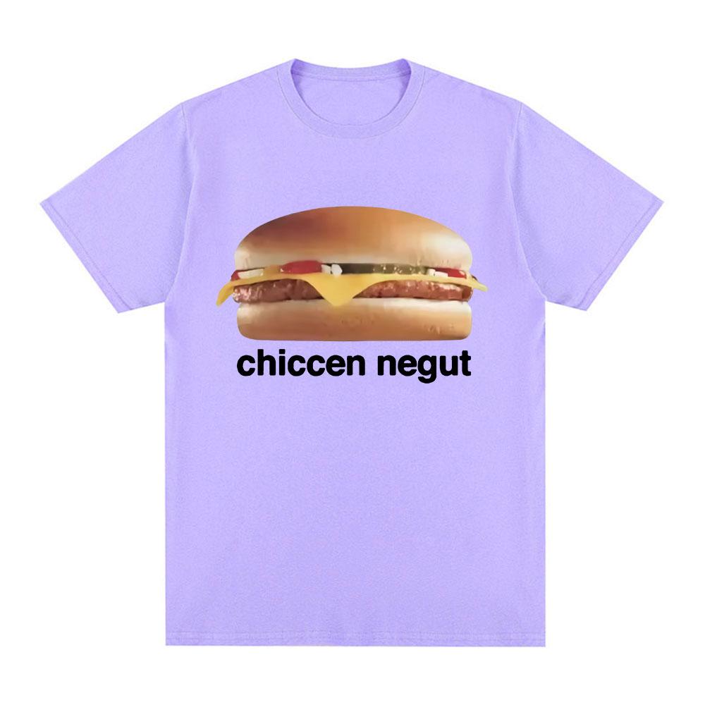 Chiccen Negut Funny Meme Graphic T Shirt Fashion Loose Short Sleeve T Shirts Men Women Clothing Casual Cotton Oversized T-shirts