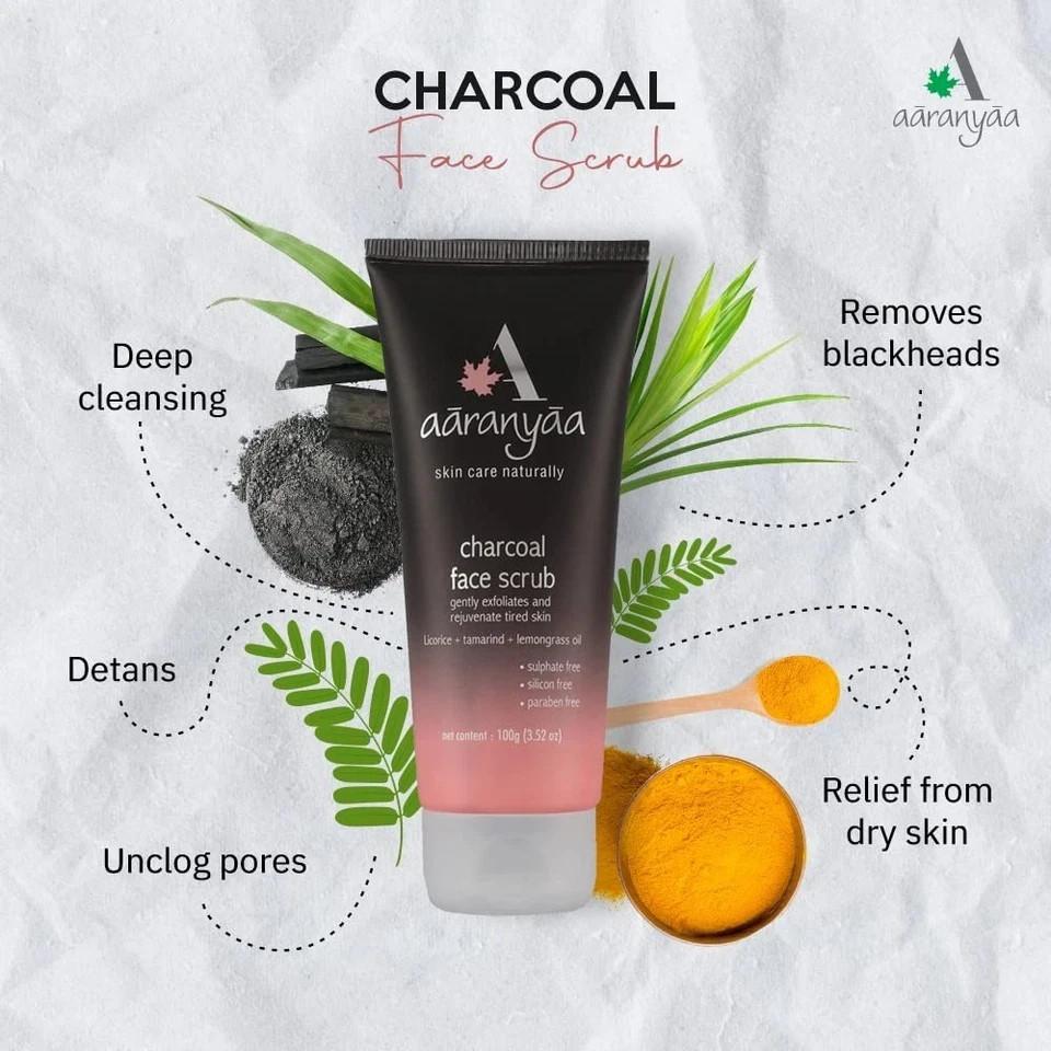 Aaranyaa Charcoal Face Scrub For Glowing Skin 100gm