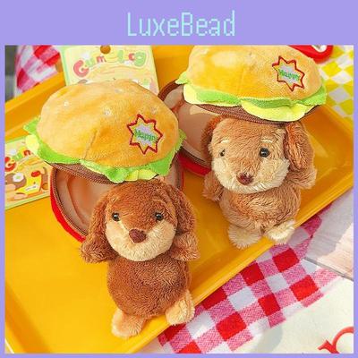 Dachshund Hamburger Plush Keyring With Cartoon Style For Gift And Decoration