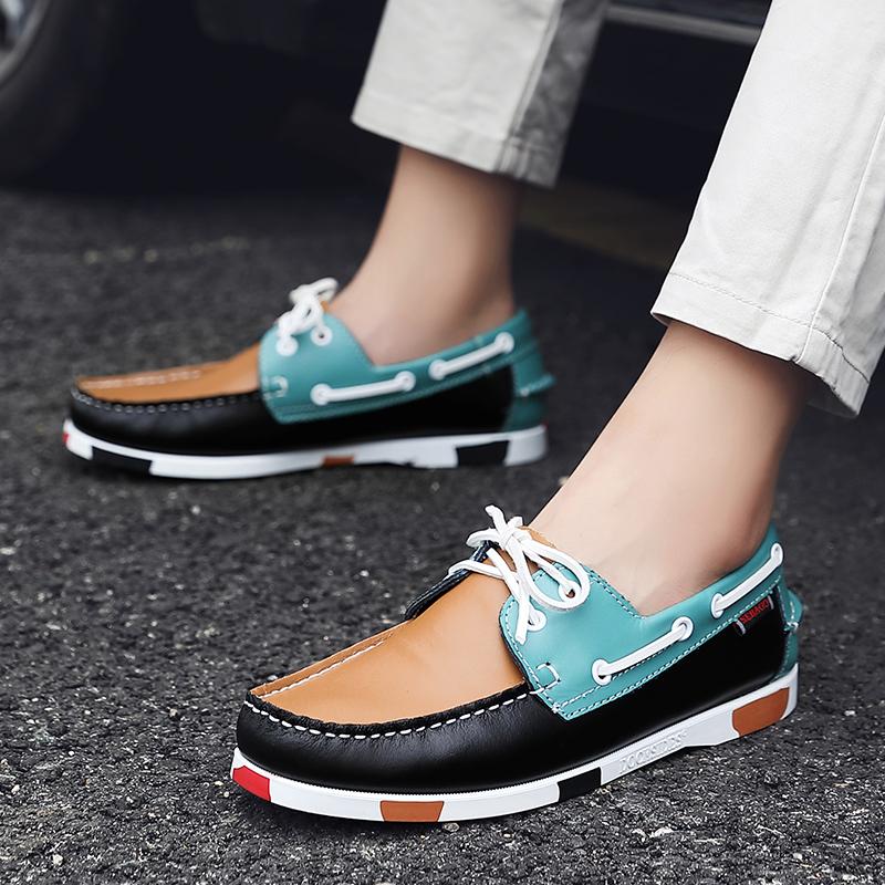 Business Casual Boat Shoes Man Docksides Shoes Quality Leather Loafers Shoes For Man Comfort Slip-on Flats Men's Driving Shoes