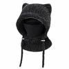 Windproof Hooded Scarf Hat Thickened Mask Neck Warmer Japanese Style Cap Cat Ears Beanie  Travel