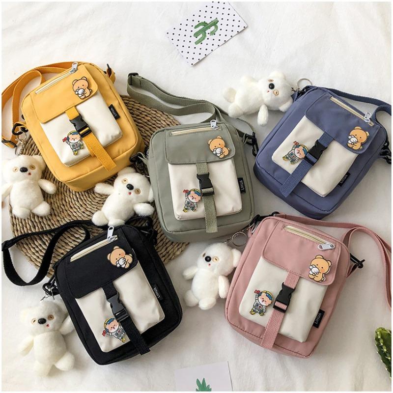 Canvas small bag women's new trendy Korean version versatile messenger bag student shoulder bag girl small satchel