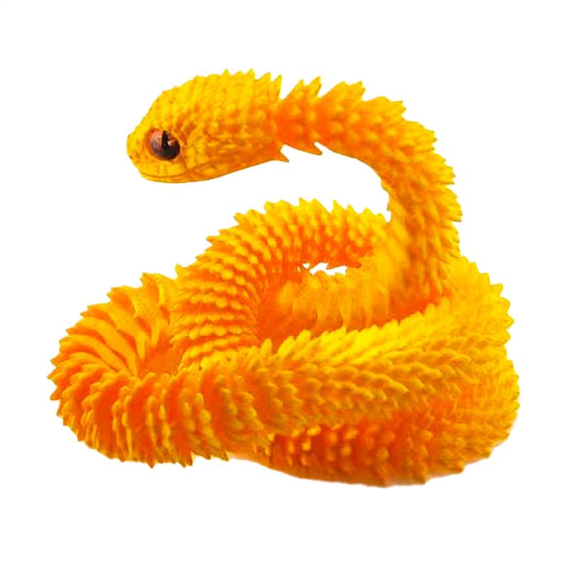 3D Printed Articulated Snake Toy Flexible Movable Animal Model Rotatable Dragon Car Ornaments Simulation Desk Toys Kids Gift