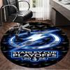1PC Tampa Bay Hockey Round Rug, Non-slip Chair Mat, Home Decor, Circle Carpet Perfect for Office, Bedroom, Living Room,Christmas gift