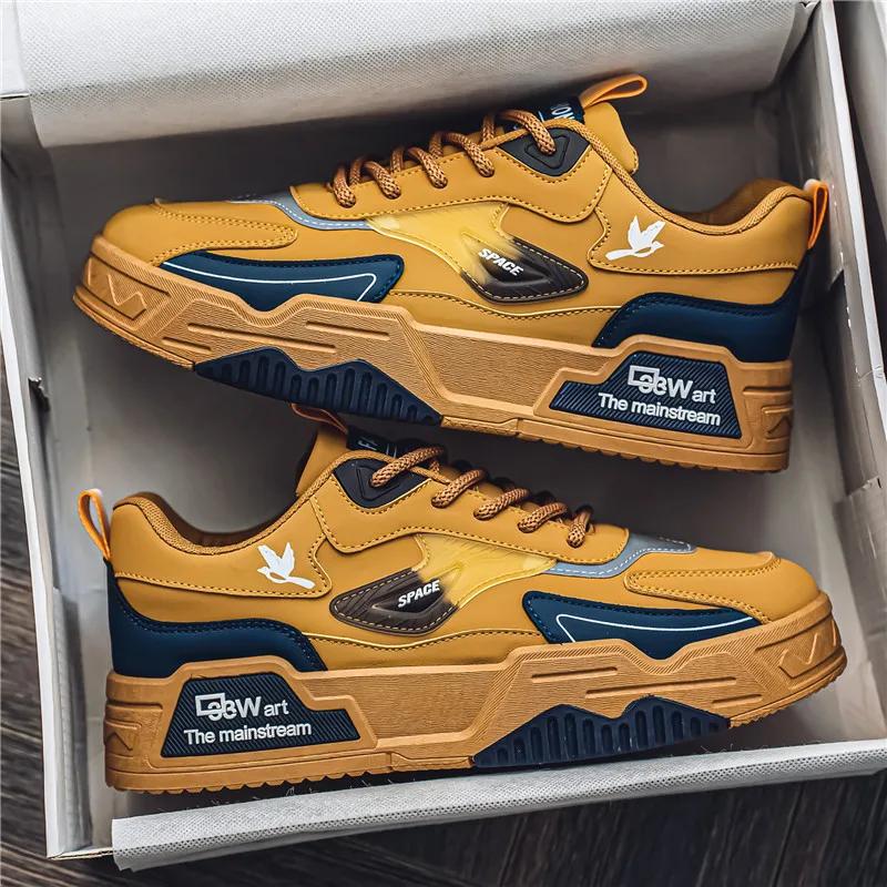 Fashion New Casual Sports Shoes Men's Leather Low-Top Fashion Trend Easiest for Match Running Shoes Men's Outdoor Sports