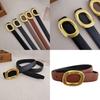Fashion Leather Belt For Women With Alloy Buckle And Snap Closure For Casual Wear