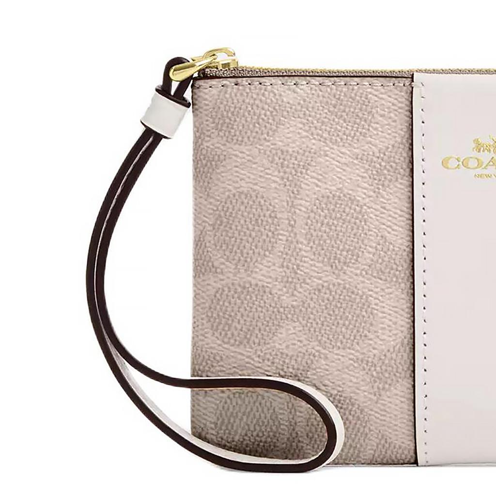 Coach 15 Brand Logo Zipper Closure Coated Canvas Mini Clutch Women clutch Chalk Multicolor CW854-IMXDM