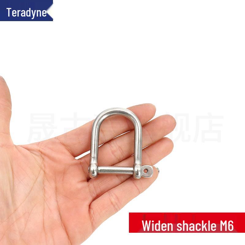 Stainless Steel Wide-Mouth U-Shaped Detachable Shackle Hook Keyring