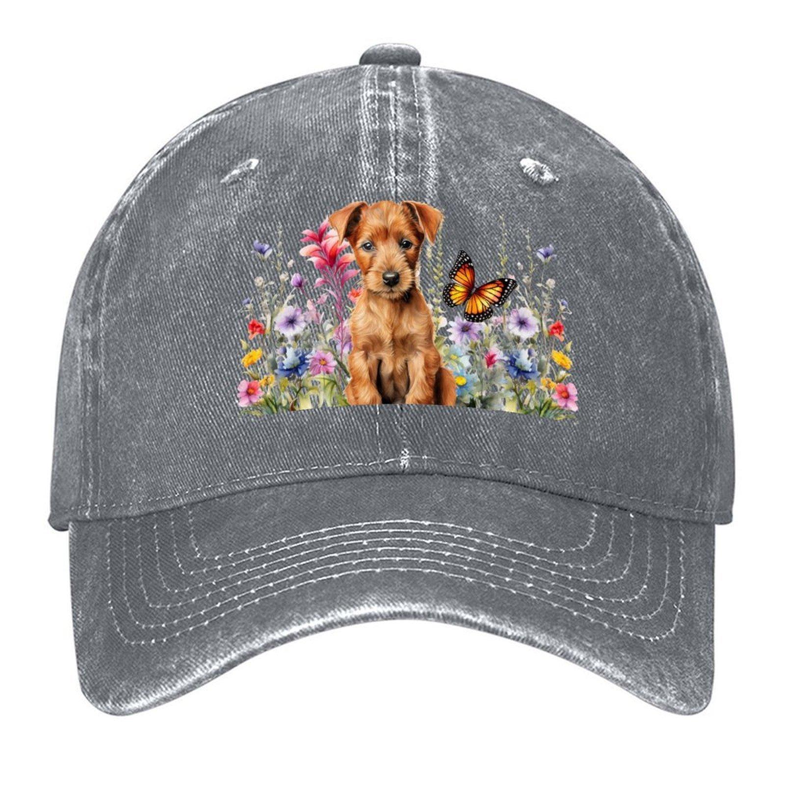 2026 Irish Terrier Puppy With Spring Flowers Baseball Cap Fun Hats Fishing Cap Luxury Cap Custom For Women Men s
