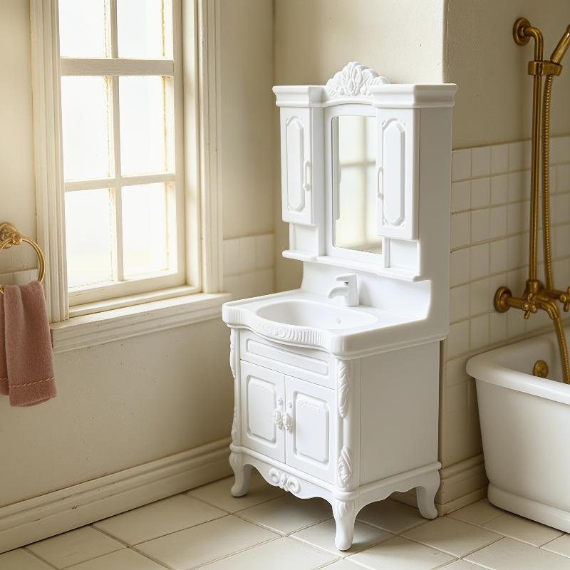 1Pcs 1/12 Dollhouse Miniature Bathroom Handwashing Platform Detailed Replication for Collectible Sets