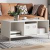 VidaXL Coffee Table White 101.5x50x43.5 Cm Cold-rolled Steel 851279
