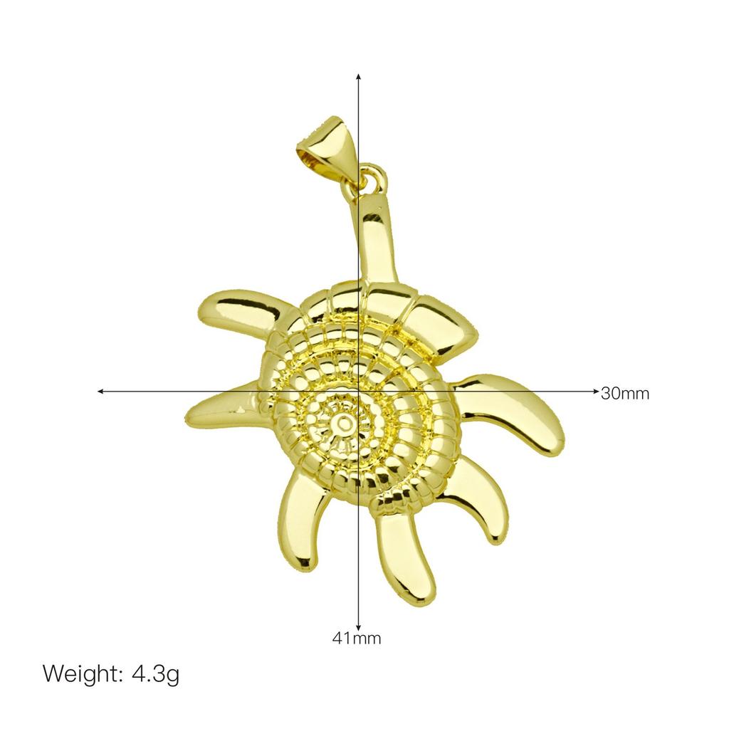 Ocean Wind Starfish Conch Copper Plated Real Gold Pendant Pendant Necklace Accessories