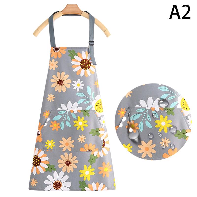 Cute Flower Cat Fruits Kitchen Household Oil-Proof Cooking Apron For Women Men Kitchen Waterproof Adult Coffee Baking Access