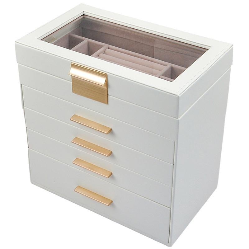 Boîte à Bijoux Deluxe Multi-Couches pour Boucles d'Oreilles, Bagues, Colliers & Bracelets - Cadeau d'Anniversaire Parfait