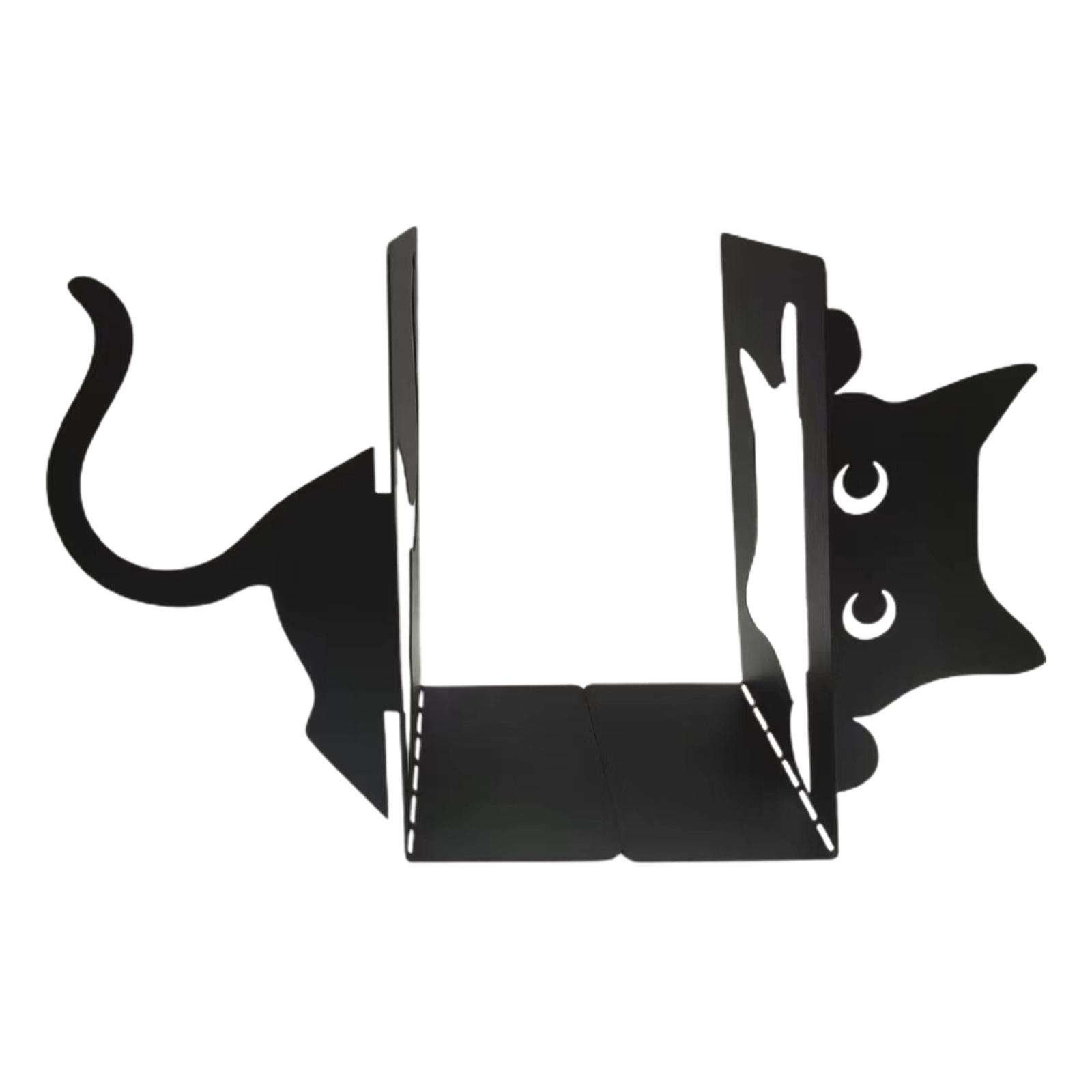 

Decorative Cat Bookend Black Cat Book Organizer Animal Ornament Decoration Figurine for Kids Room Shelves Table Home Living Room чорний