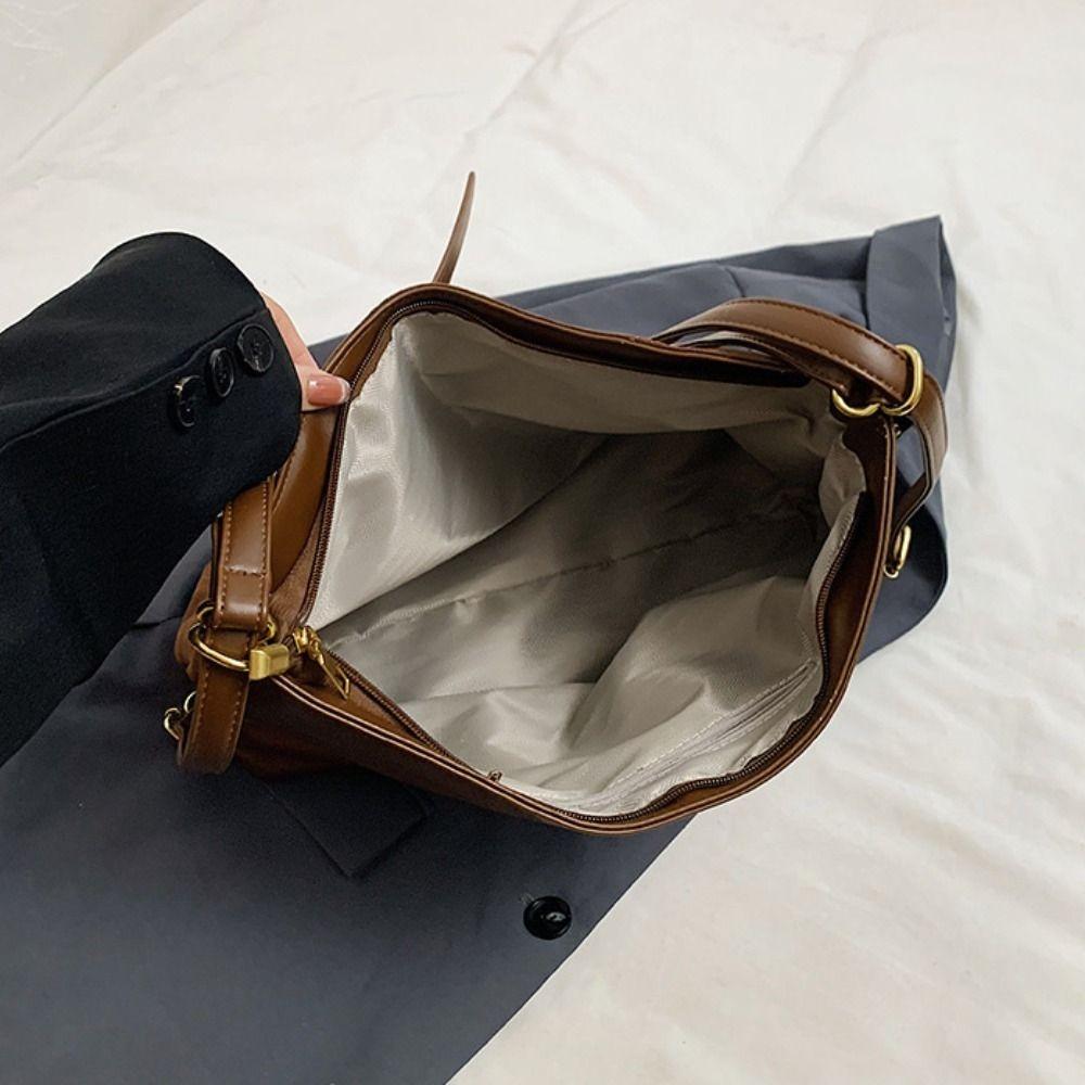 Solid Color Hobo Bag Fashion Tote Bag Trendy Ladies Crossbody Bag  Autumn and Winter
