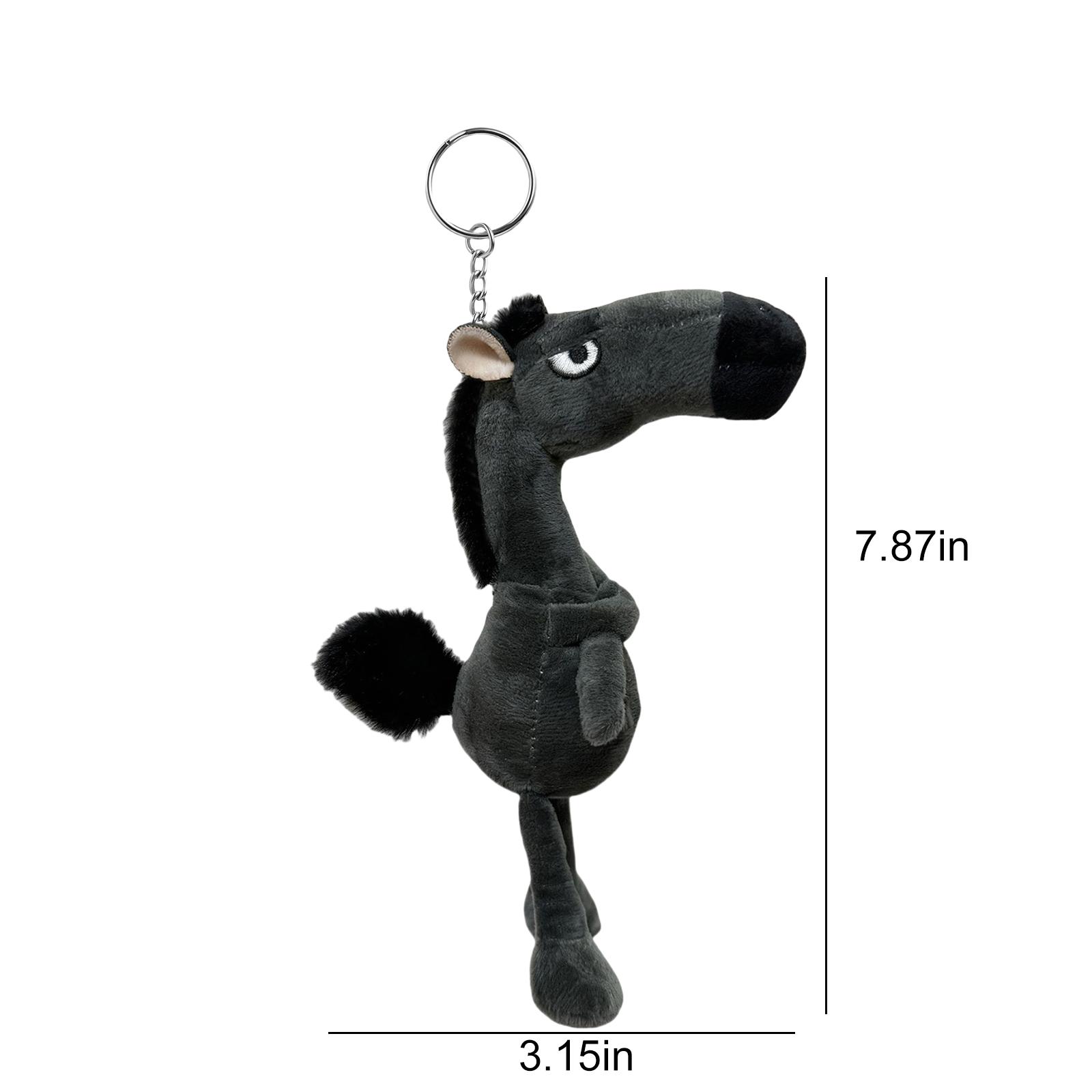 

Plush Cute Horse Keychain Cartoon Stuffed Key Ring Backpack Pendant Decor Funny Animal Horse Ornaments New Year s Party Gift