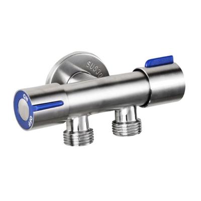 Stainless Steel Dual Control Valve G1/2 Thickened Outlet Shut Off Faucet Replacement Fittings Toilet Angle Valve