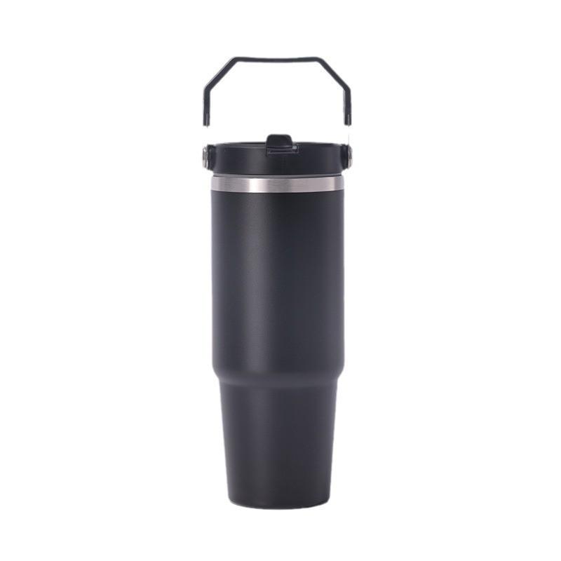 20oz 30oz doppelwandiger vakuumisolierter Edelstahl-Reisebecher mit Griff, Strohhalm, für Auto, Outdoor, Büro