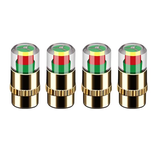 Car Tire Pressure Monitor Valve 36 PSI 2.4 Bar Tire Pressure Sensor Stem Caps for Cars Visual Tri-Color Alarm Easy To Read Tire Pressure Indicator