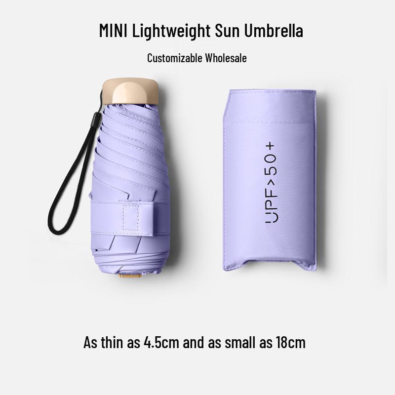 Custom Logo Windproof Sun Umbrella UPF2000+ - Portable for Rain or Shine