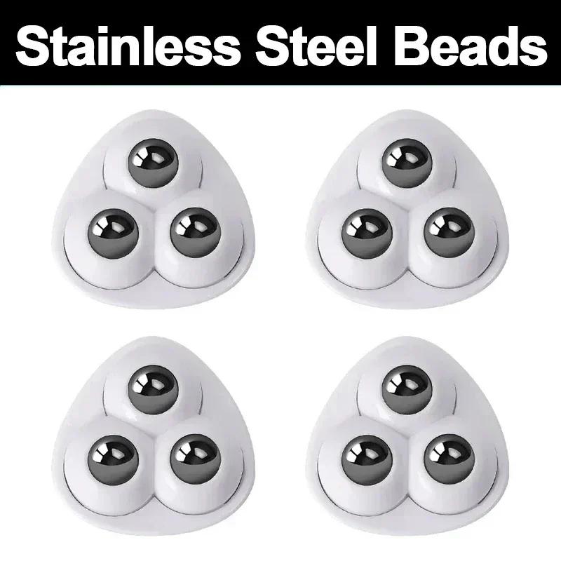 4/8 Stück Mini-Lenkrollen, selbstklebend, universelles Edelstahl-Lenkrad, 360°-Drehscheibe für Möbel, Schrank, Müll