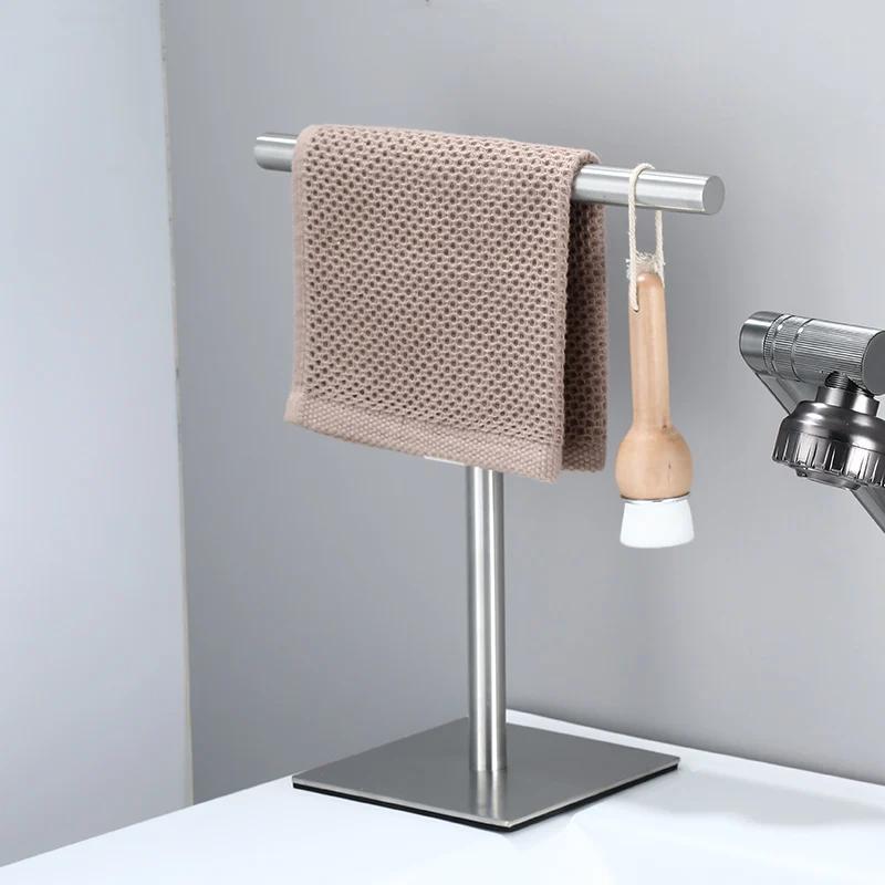 Movable Free-Standing Hand Towel Holder paper towel holder 304 Black Bath Towel Stand Bathroom Towel Hanger Vanities Countertop