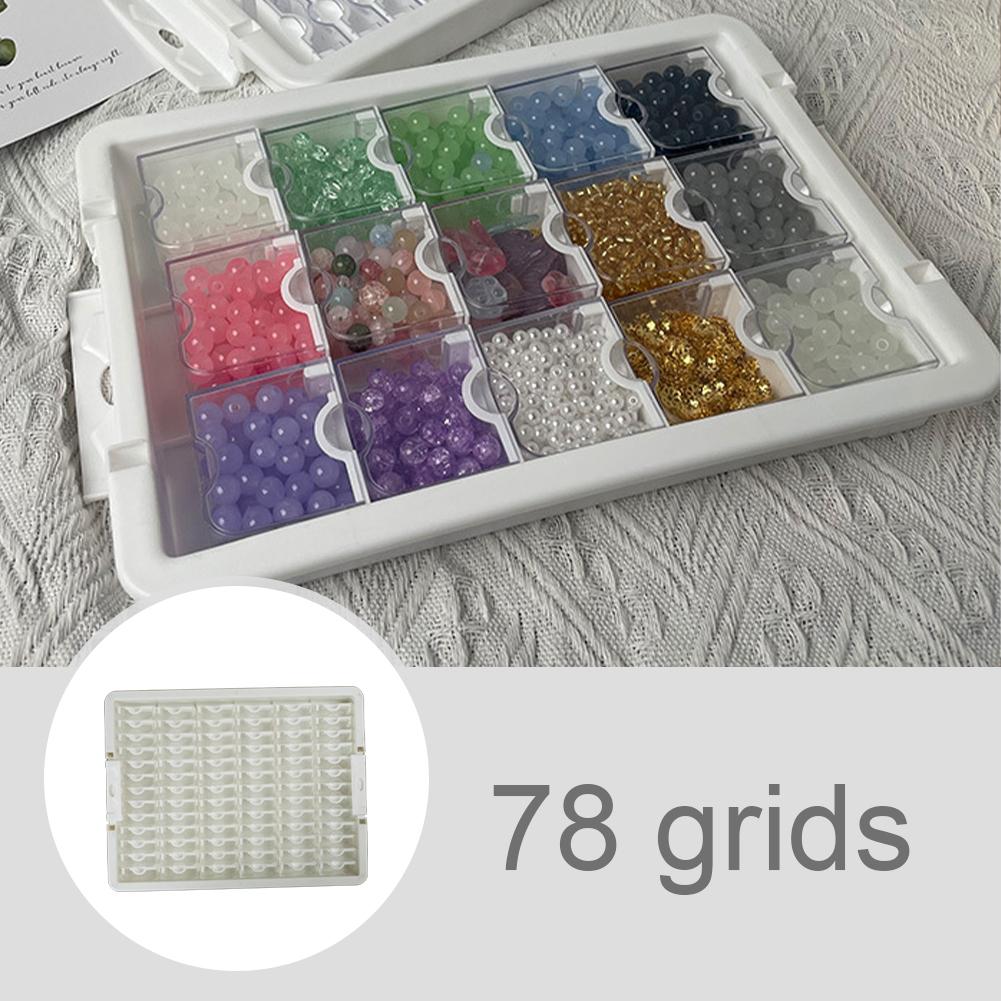 42/50/78 Grids Diamond Painting Bead Storage Container Diamond Art Bead Organizer Box Diamond Painting Plastic Storage Box