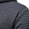 Men's Fashion Solid Color Casual Pullover Jacquard Sweat Men's Plaid Quilted Cotton Fabric Hooded Sweat
