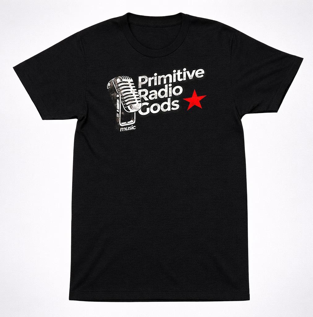 Primitive Radio Gods Logo Shirt 90s Alternative Rock Band Black Graphic Shirt 4XL
