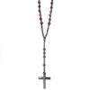 Stone Hematite Cross Car Pendant Catholic Christ Rosary Auto Hanging Meditation Protection Jewelry