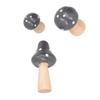 3Pcs/Set Mushroom Crafts Innovative Cute Wooden Ornaments Home Office Desktop DecorationBrown