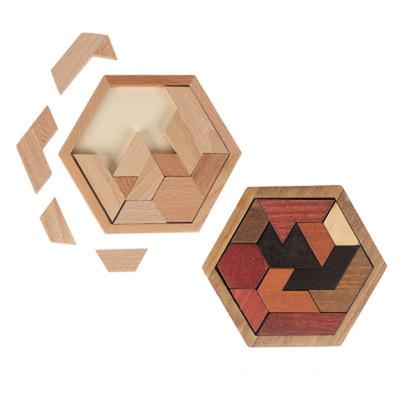 Rompecabezas para Niños Adultos Temprano para Enseñar Juguetes Cognitivos Geometría Rompecabezas Hexagrama Rompecabezas Tablero Inteligente Agujero Cerradura Ming 0.65