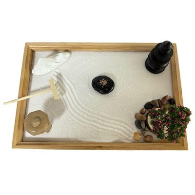 ABBP-Japanese Garden For Artificial Bonsai Tree, Rocks Rakes Gifts Sand Kit Office Decor