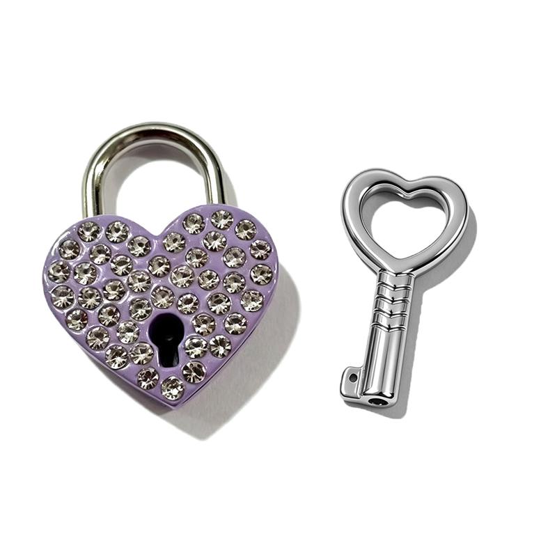 Compact Mini Wooden Jewelry Box with Love Wish Keyed Padlock Heart Shaped Lock for Rings Earrings Travel Girls Gift