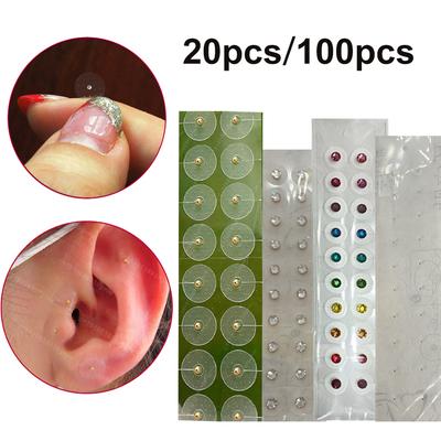 20 ks/100 ks Akupunkturní magnetické kuličky Aurikulární nálepky na uši Masážní nálepky na uši