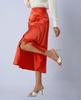 European & American Women's Satin Midi Skirt - Autumn Pleated, Slit Fishtail, Hip-Hugging Design with Zipper