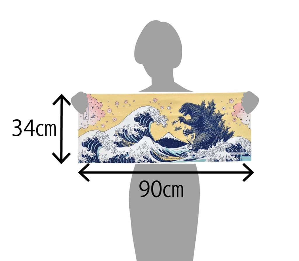 Forcart Godzilla Mount Fuji Tenugui hand Cherry Blossom Design Made in Japan Cotton 90 x Width 34 & Ukiyo-e (Japanese towel) - - - 100% [Length cm]