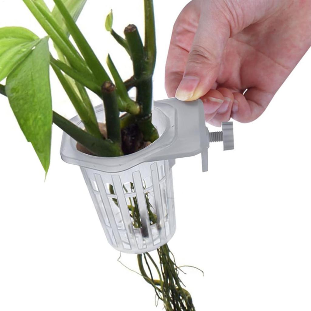 Fish Tank Planting Cup 2 Pcs Hydroponic Plant Hanging Holder Aquatic Support Basket Aquarium Accessories For Aquascape Decor