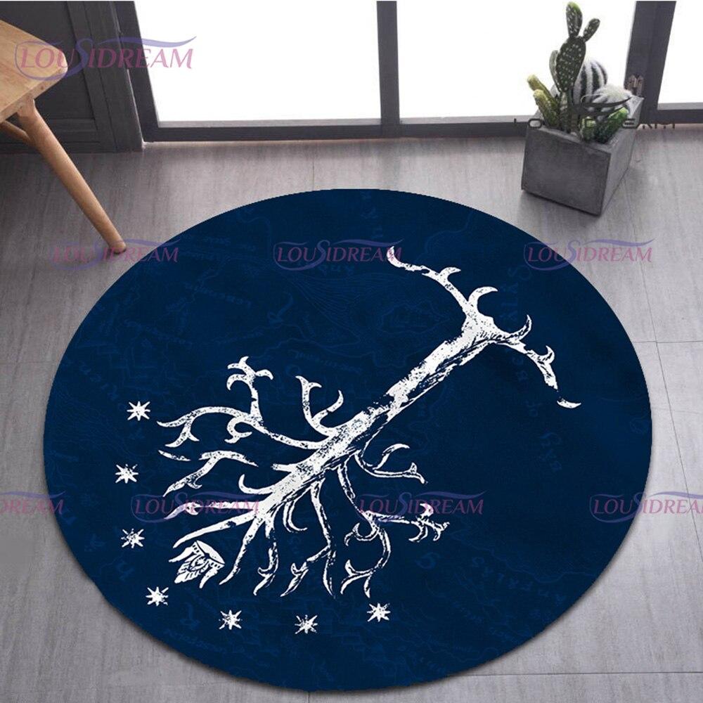 L-Lord R-Ring Printed Round Carpet Living Room Rugs Floor Carpet Bath Mats Bedroom Rug Washable Anti-Slip Fire Eye Yoga Mat