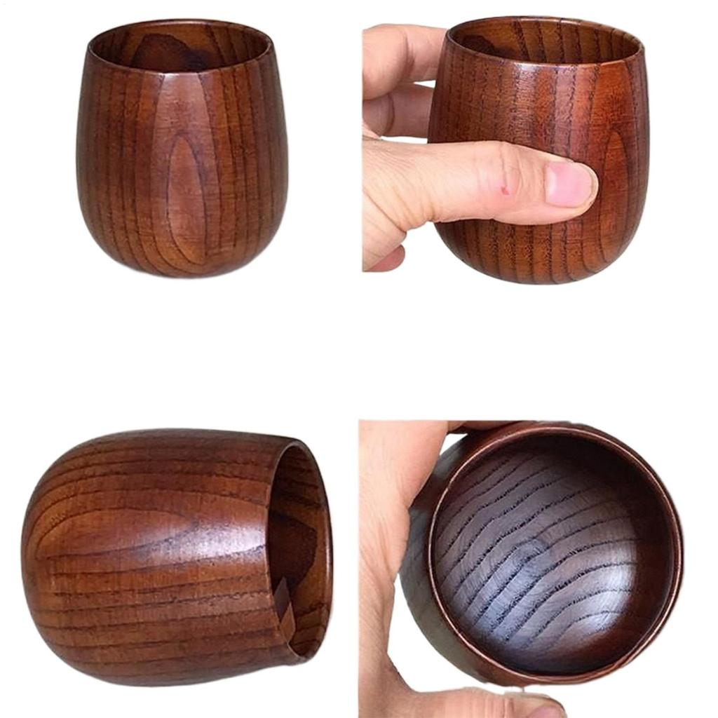 180ml Wooden Whiskey Tumbler 2 Pcs Wooden Bourbon Drinking Glass Creative Vintage Wooden Bourbon Glasses Set Men Dad Presents