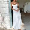 Γυναικείο Καλοκαιρινό Μακρύ Φόρεμα Sundress Ψηλόμεσο Δέσιμο Μπροστά Α-Γραμμή Αέρινο Φόρεμα Αμάνικο Με Λεπτές Τιράντες Boho Παραλίας Μακρύ Φόρεμα